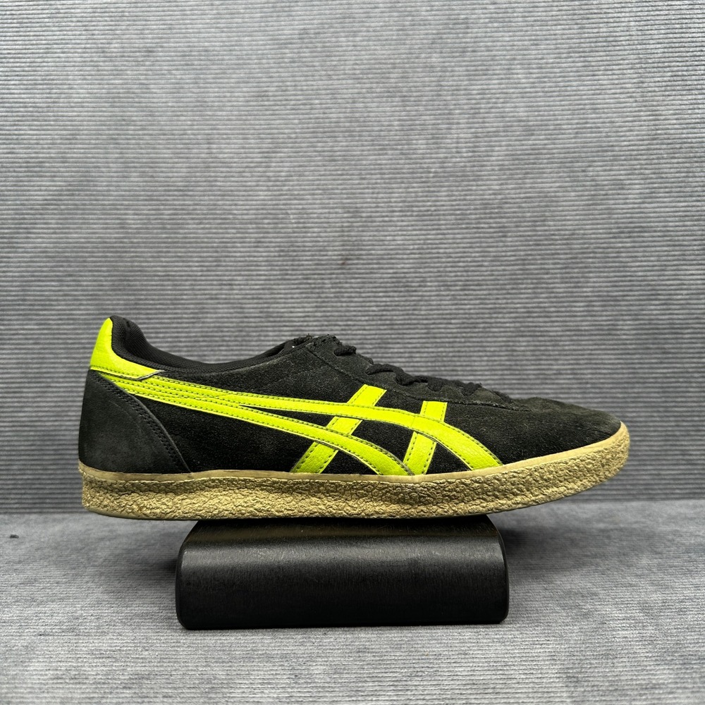 Onitsuka Tiger Tokuten Black Neon Yellow Suede Sneakers D3Q1L Mens 10 Y2k